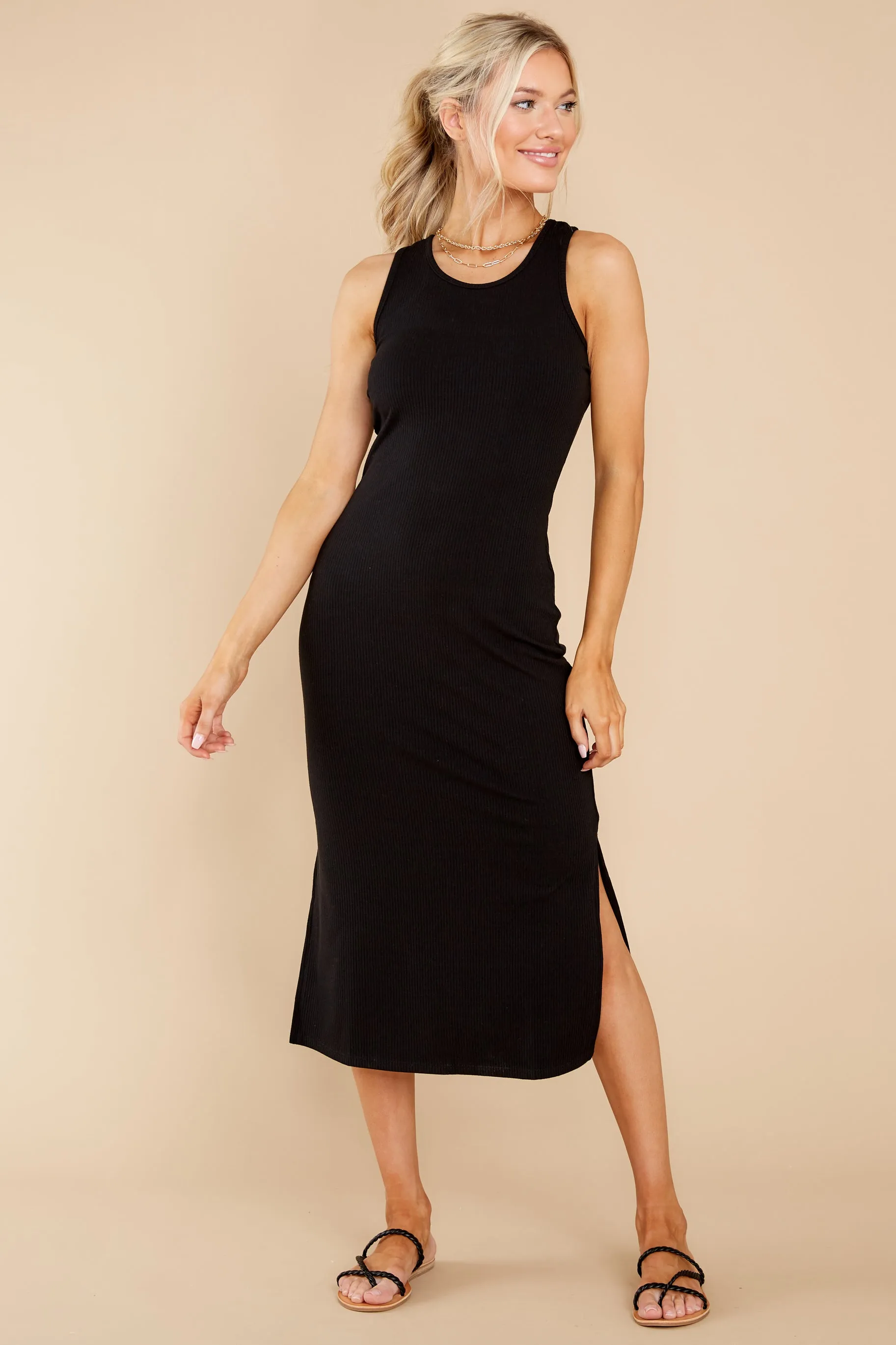 Creative Genius Black Midi Dress