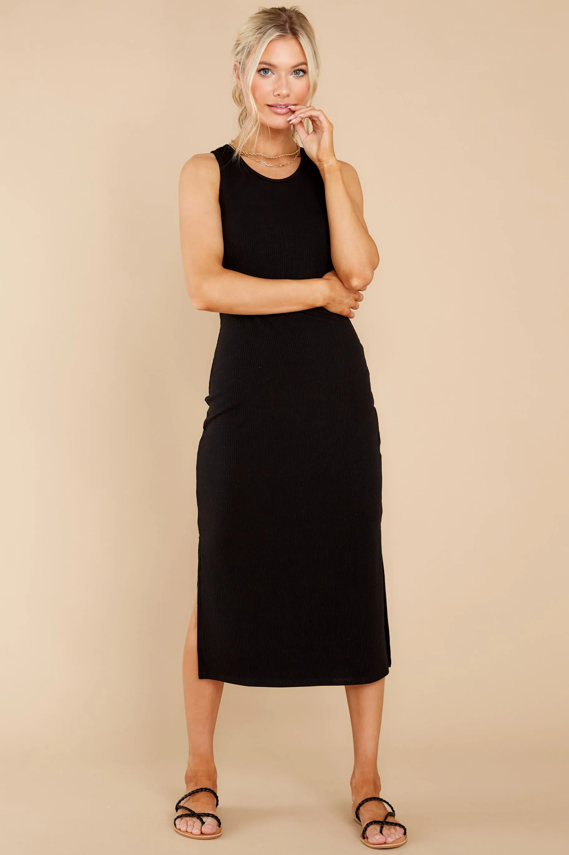 Creative Genius Black Midi Dress