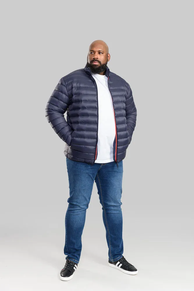 D555 Men's Navy Rowland Puffer Jacket Big & Tall