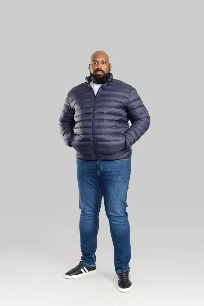 D555 Men's Navy Rowland Puffer Jacket Big & Tall