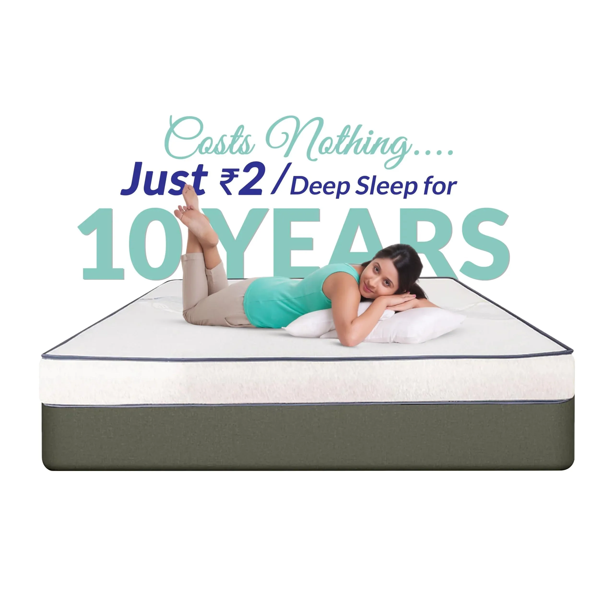 DEEP REST Ortho Pocket Spring Softy Cum Memory Foam Mattress | Dual Comfort | Orthopedic Support | Pressure Relief | Motion Isolation | Hypoallergenic |10 Years Warranty (78x72x8 Inches, King Size)