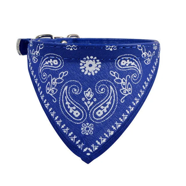 Dog PU Leather collar Bandana