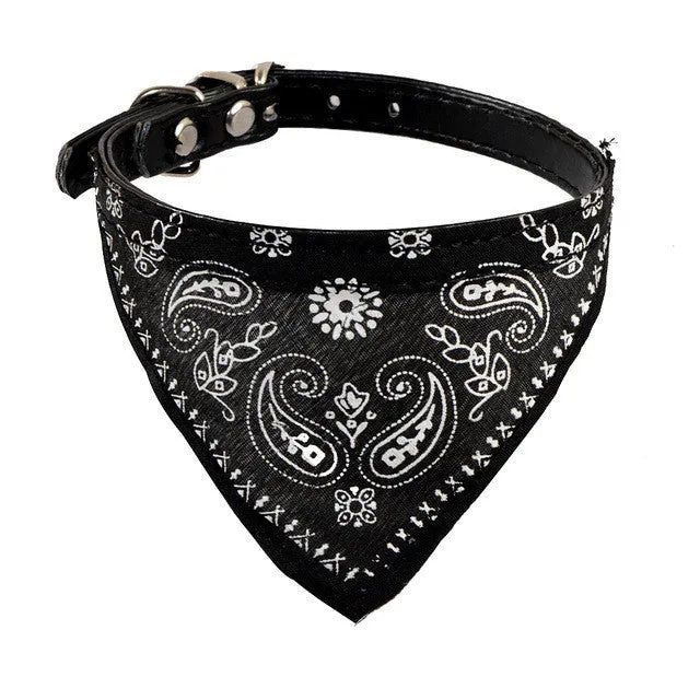 Dog PU Leather collar Bandana