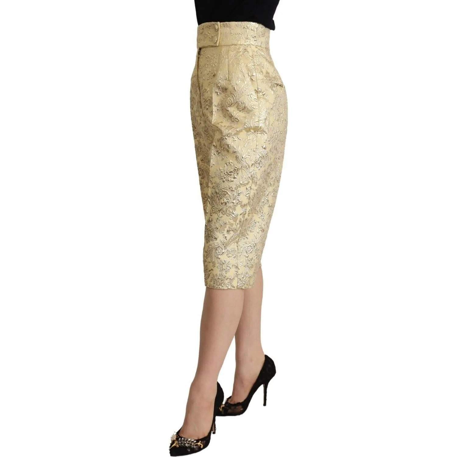 Dolce & Gabbana Elegant Beige High-Waisted Cropped Pants