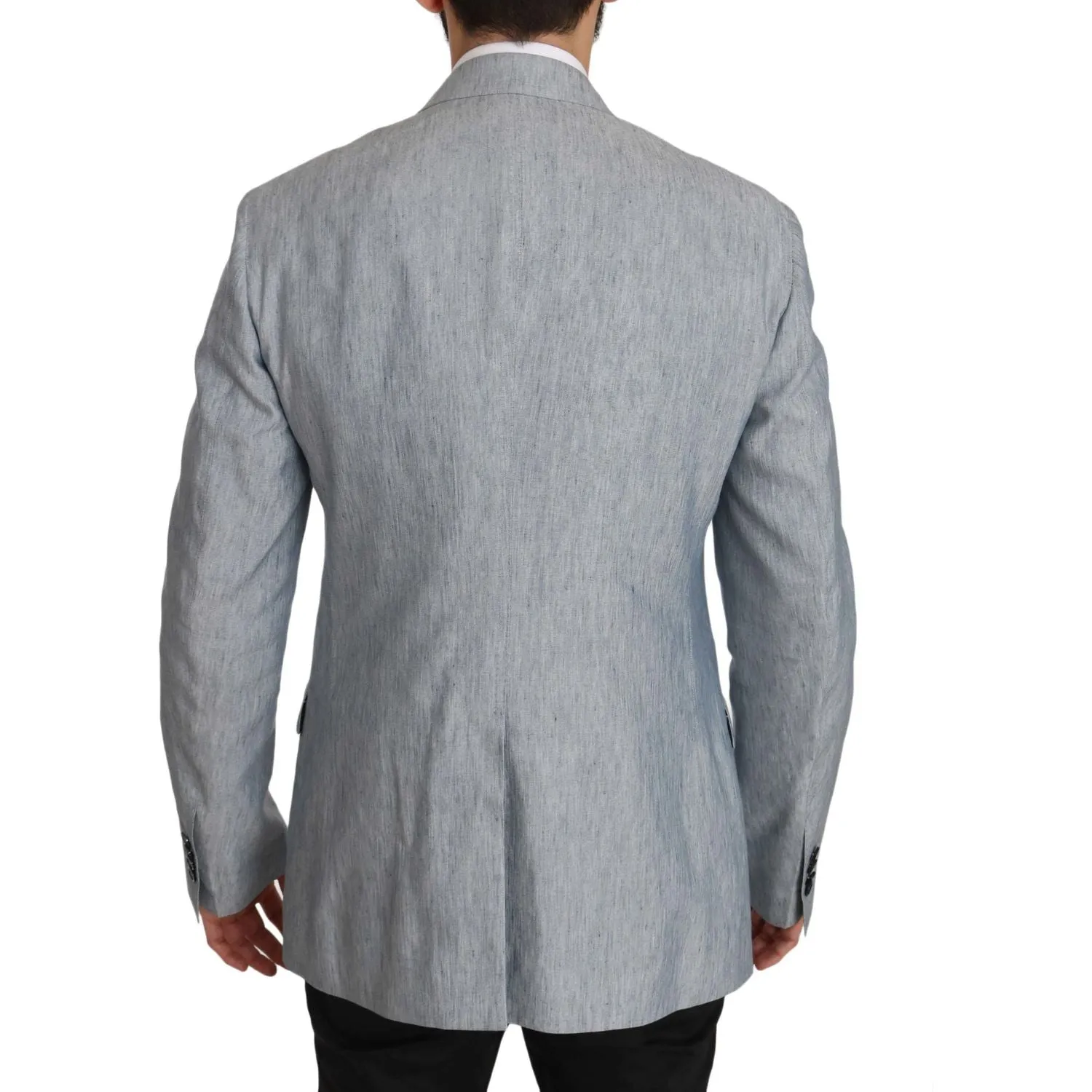 Dolce & Gabbana Elegant Light Blue Double Breasted Blazer