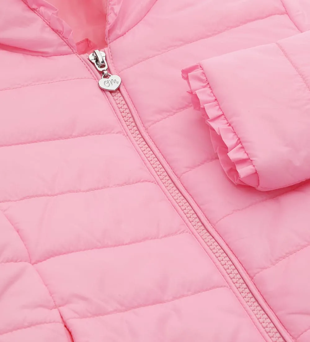 FASHIONABLY LITE PUFFER JACKET IN LIGHT PINK