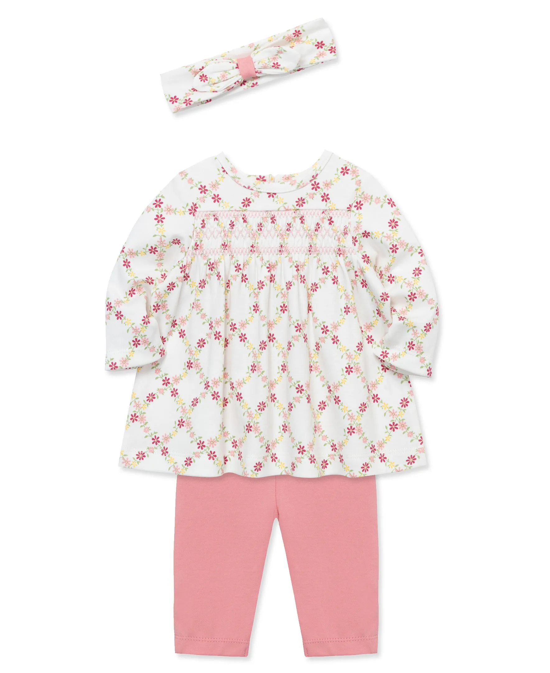 Floral Lattice Tunic Set (3M-12M)