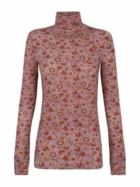 Floral print turtleneck