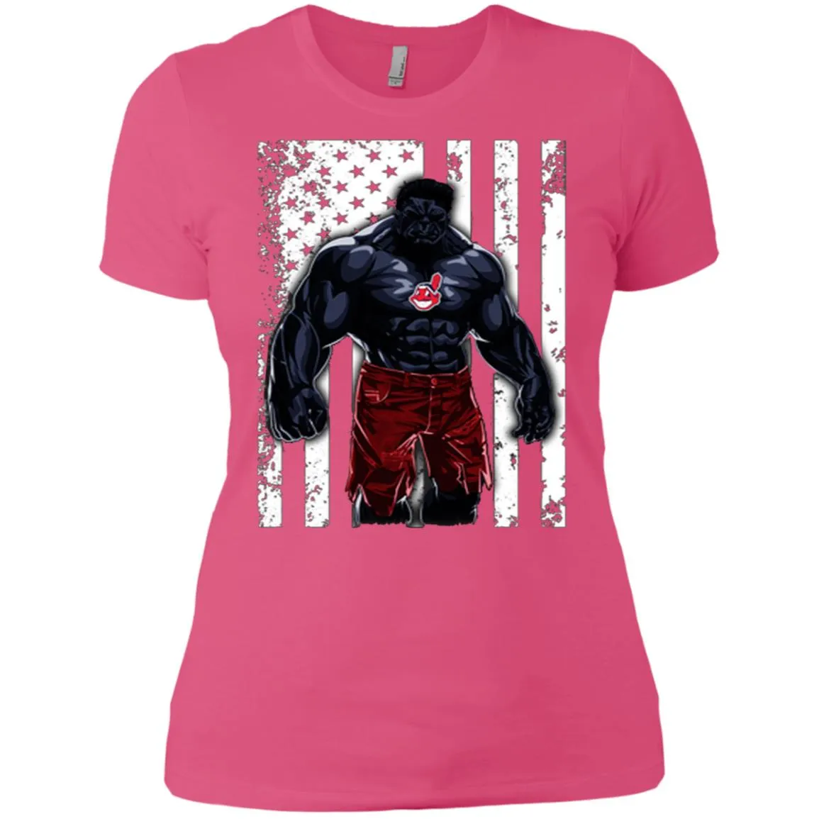 Giants Hulk Cleveland Indians T-shirt Flag Women Cotton T-Shirt