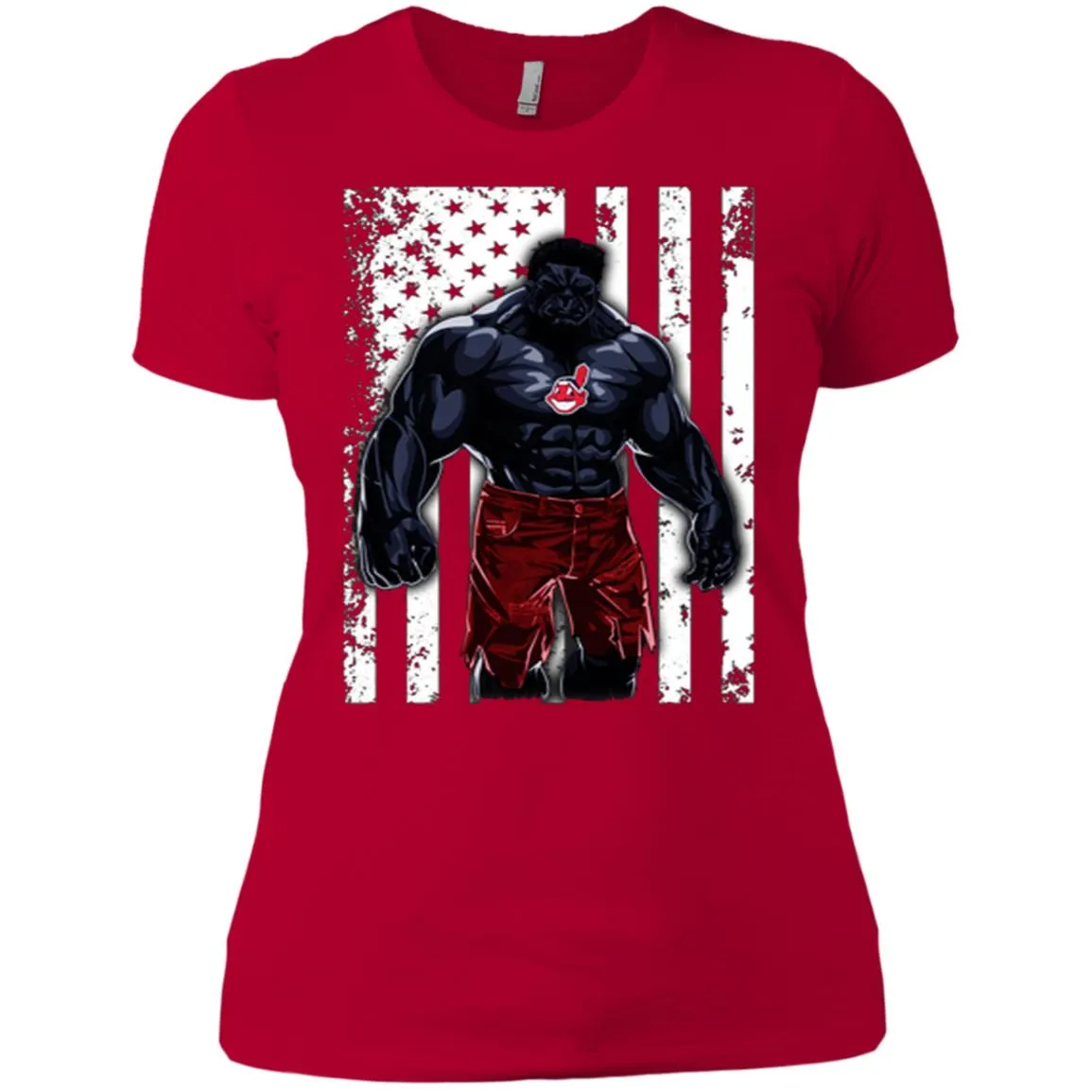 Giants Hulk Cleveland Indians T-shirt Flag Women Cotton T-Shirt