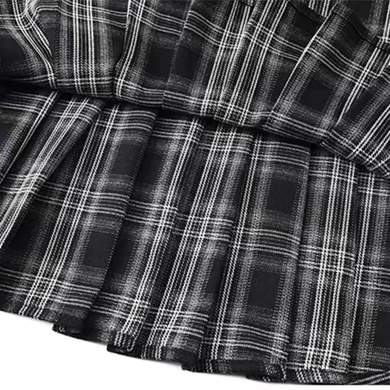 Girlary Vintage Plaid Mini Skirt Women Y2k Japanese Sexy Low Waist Pleated Short Skirts Summer Preppy Jk Korean All Match A Line Faldas