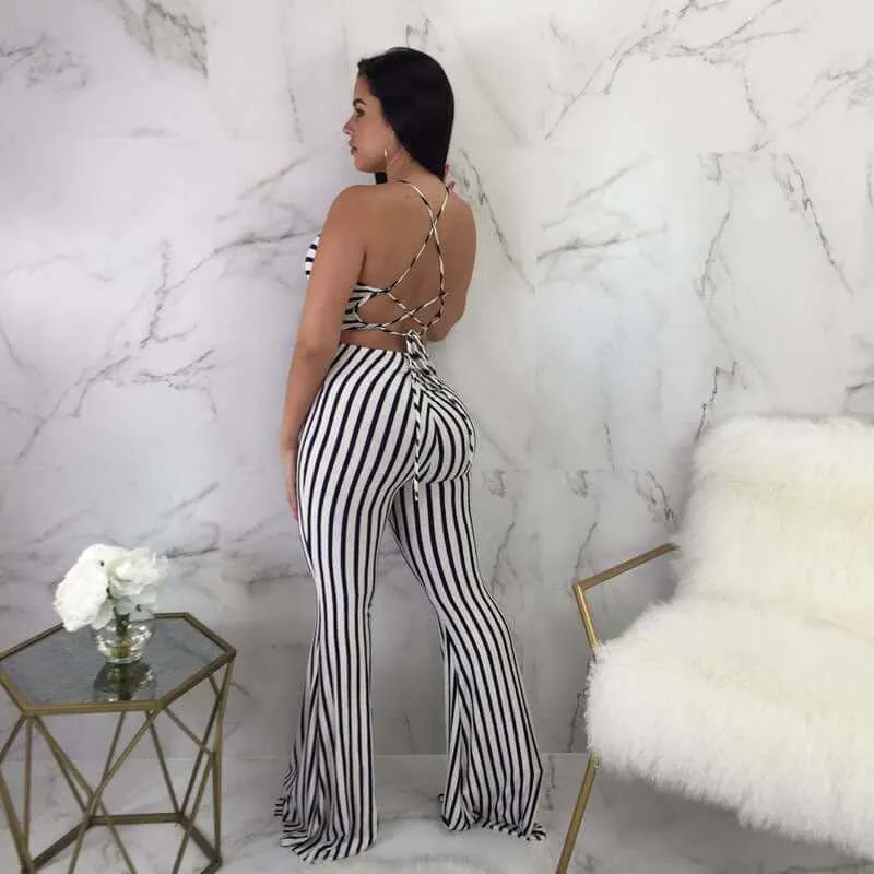 Glow Chic's Striped Slim-Fit Jumpsuit