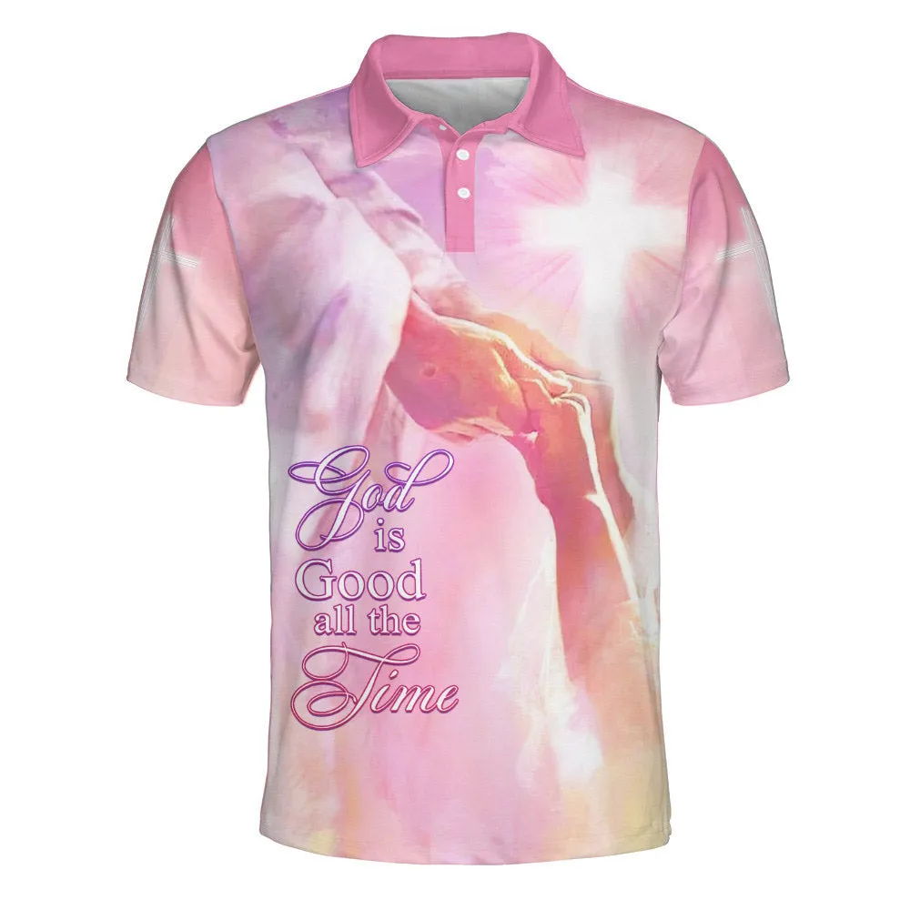 God Is Good All The Time Jesus Hands Polo Shirt - Christian Shirts & Shorts