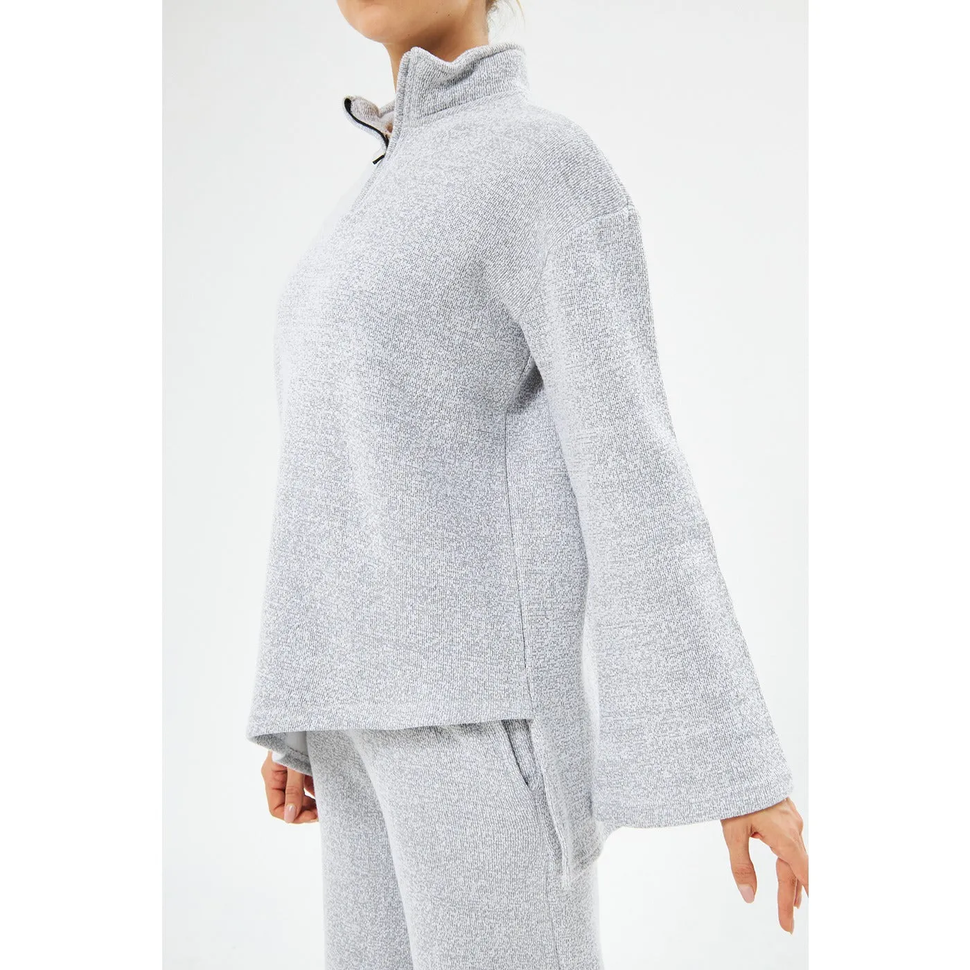 Grey Melange Sweat Matching Set