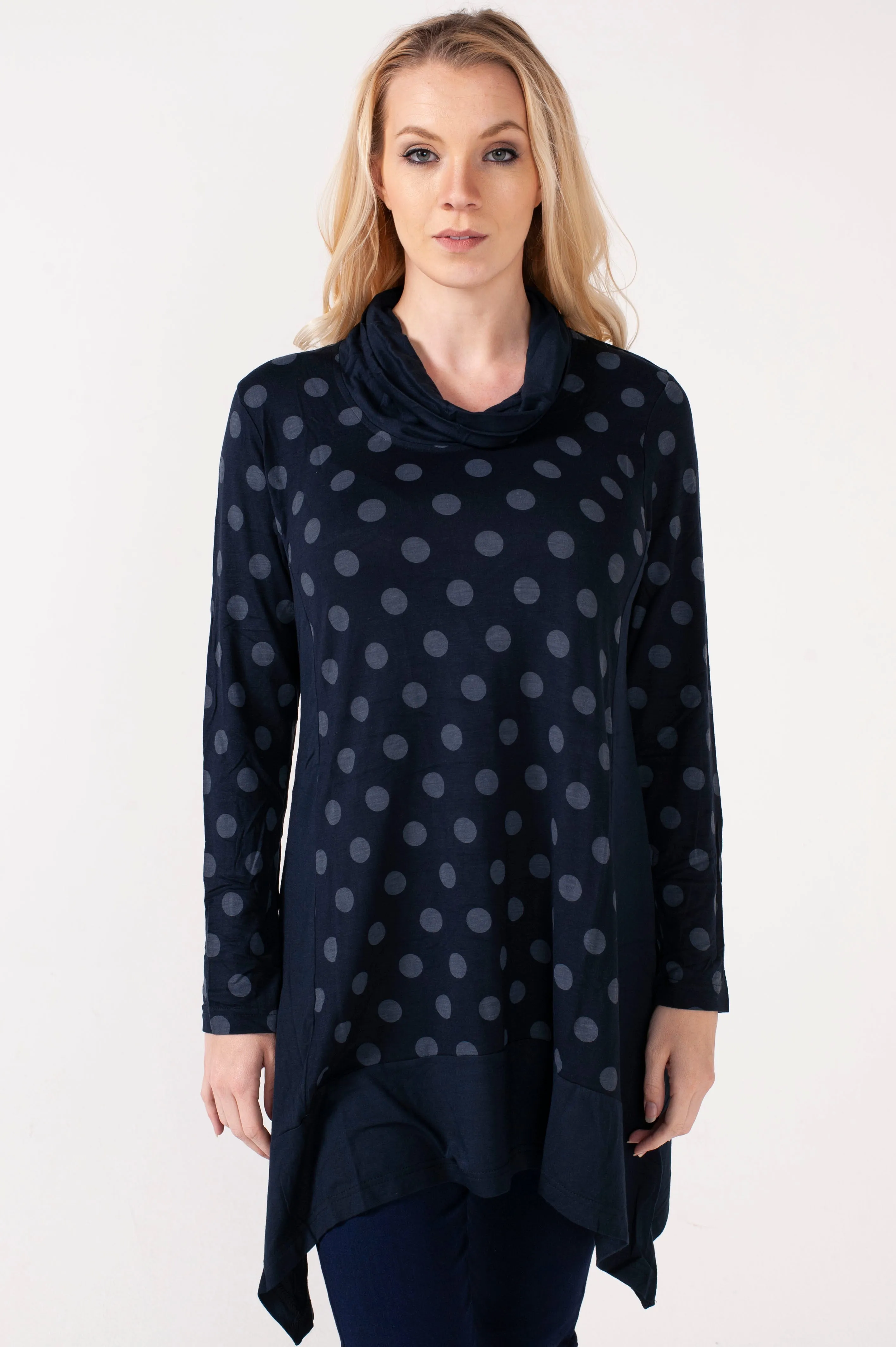 Hailey Cowl Neck Blue Tunic