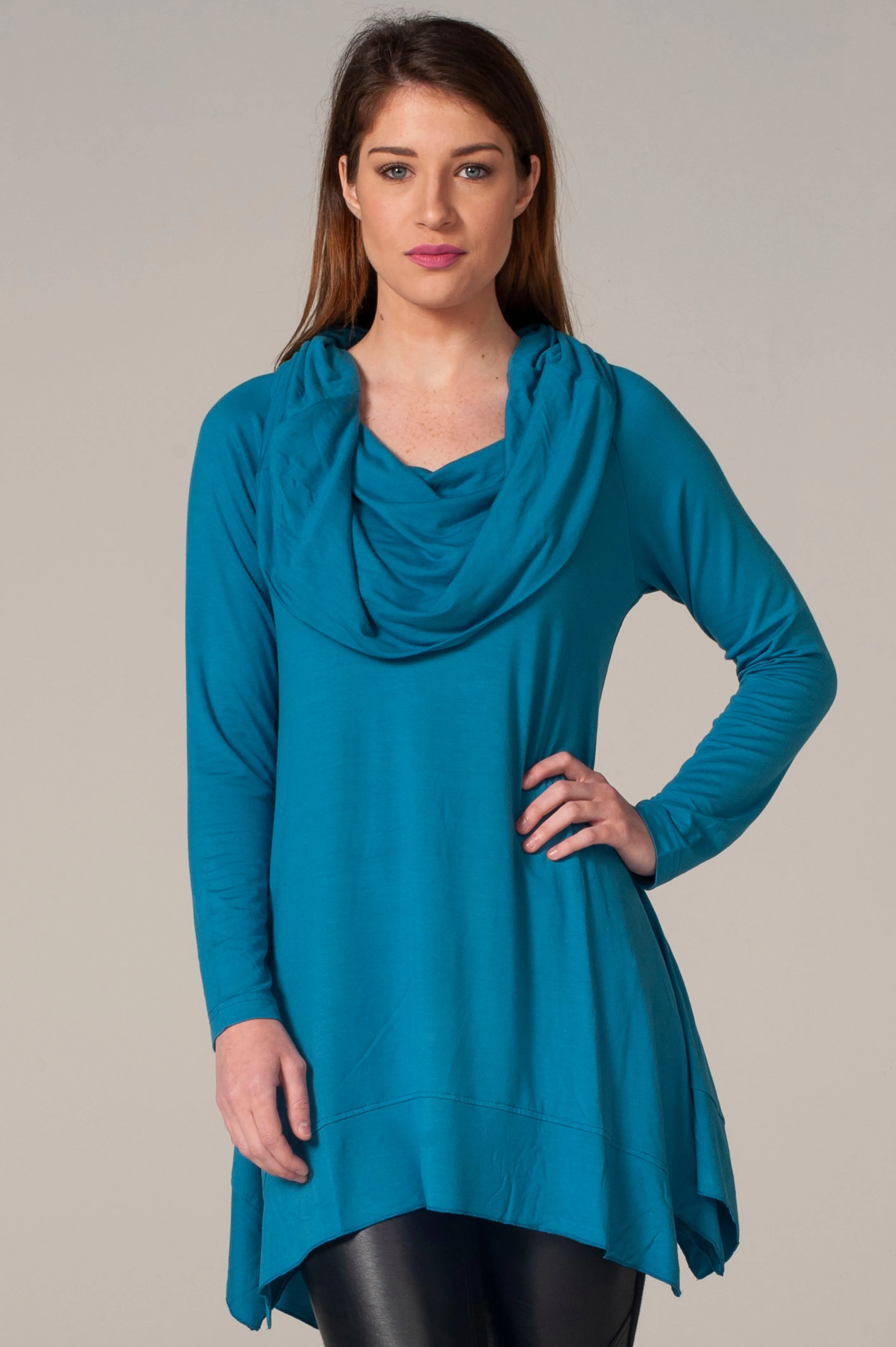 Hailey Cowl Neck Colbat/Black Tunic