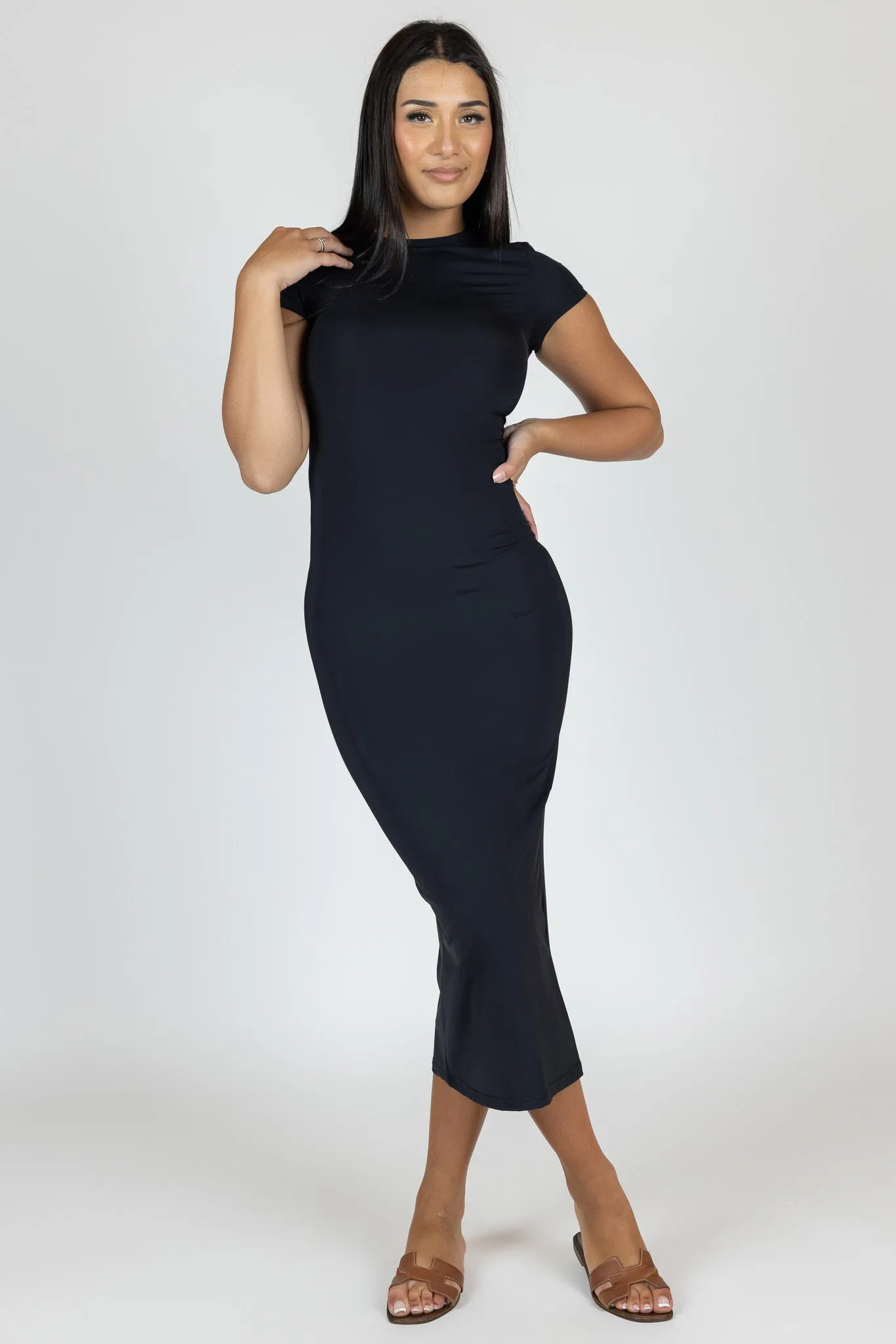 Half Sleeve Jersey Pencil Dress