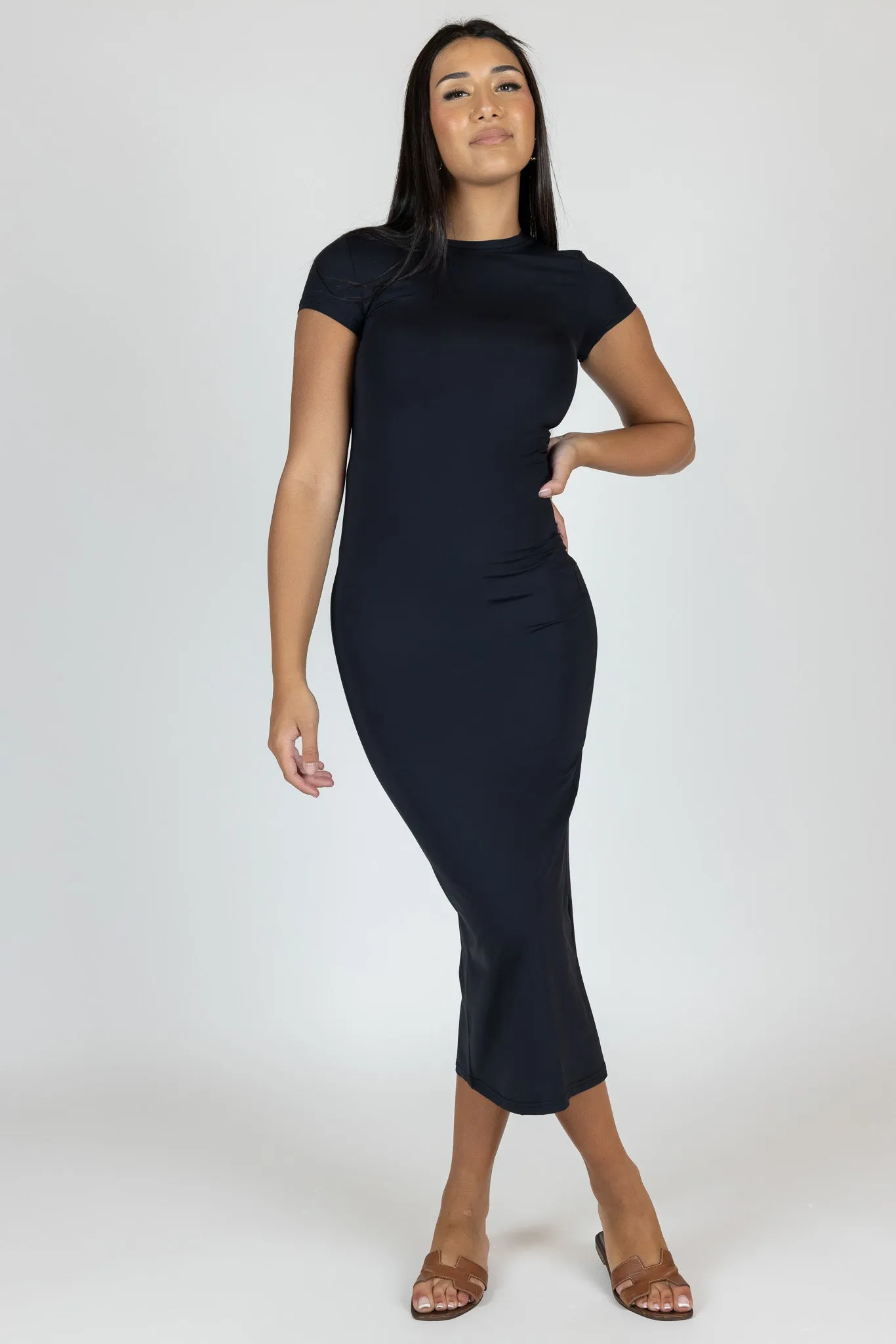 Half Sleeve Jersey Pencil Dress