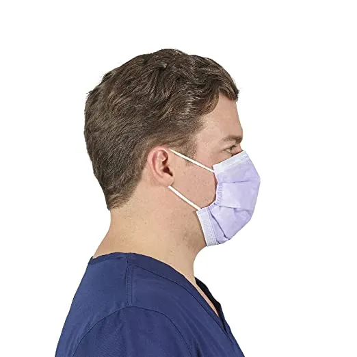 HALYARD FLUIDSHIELD 1 Disposable Procedure Mask w/SO Soft Lining and SO Soft Earloops, Lavender, 25868 (Box of 50)