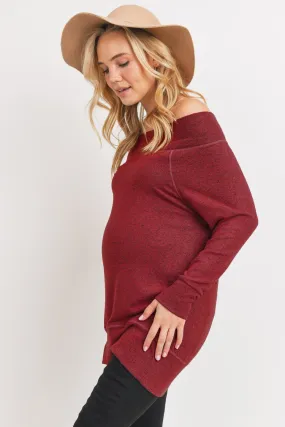 Hello Miz Rayon Rich Hacci Brushed Maternity Long Sleeve Tunic