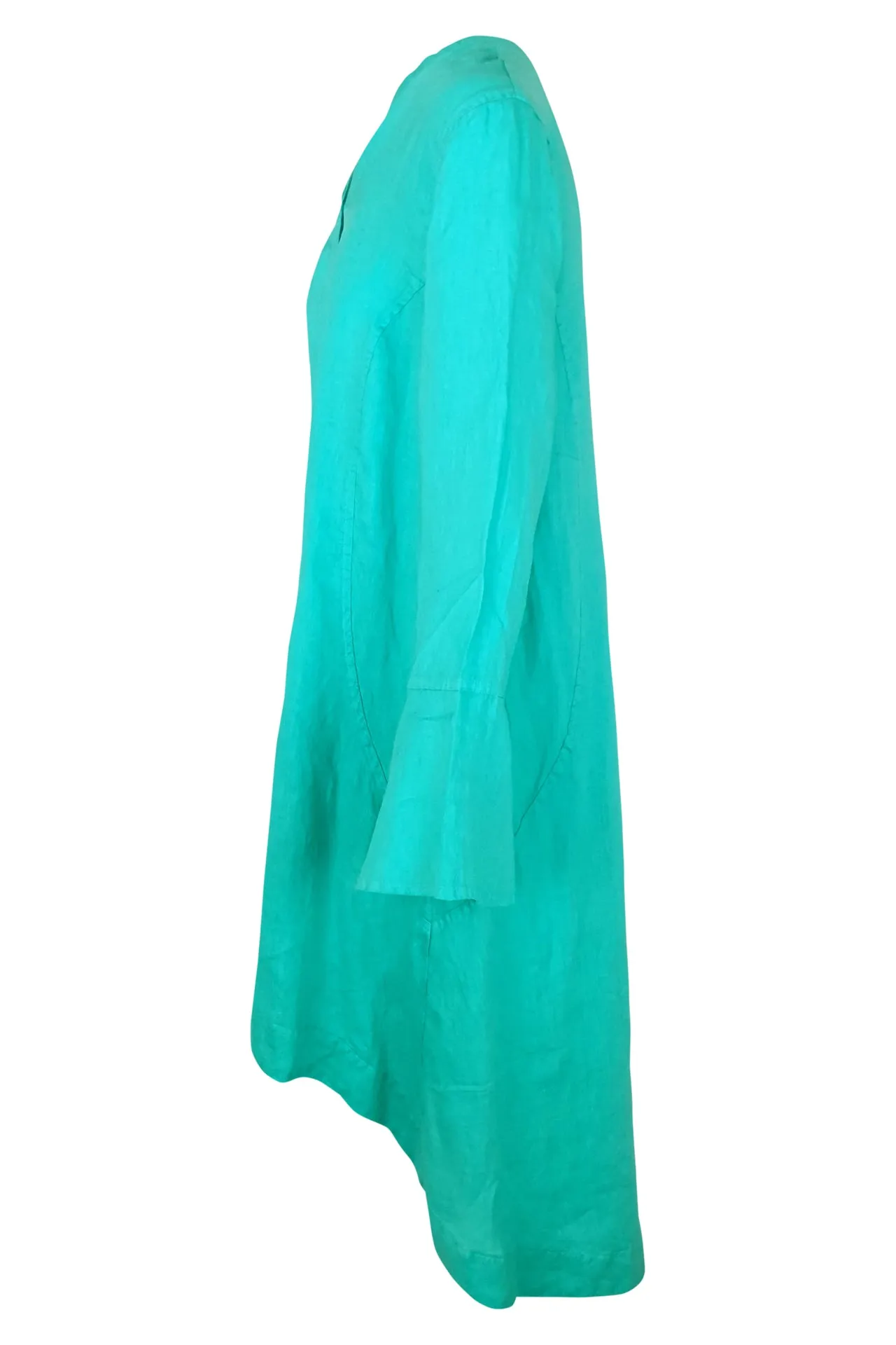 High-Low V-Neck Linen Gauze Tunic