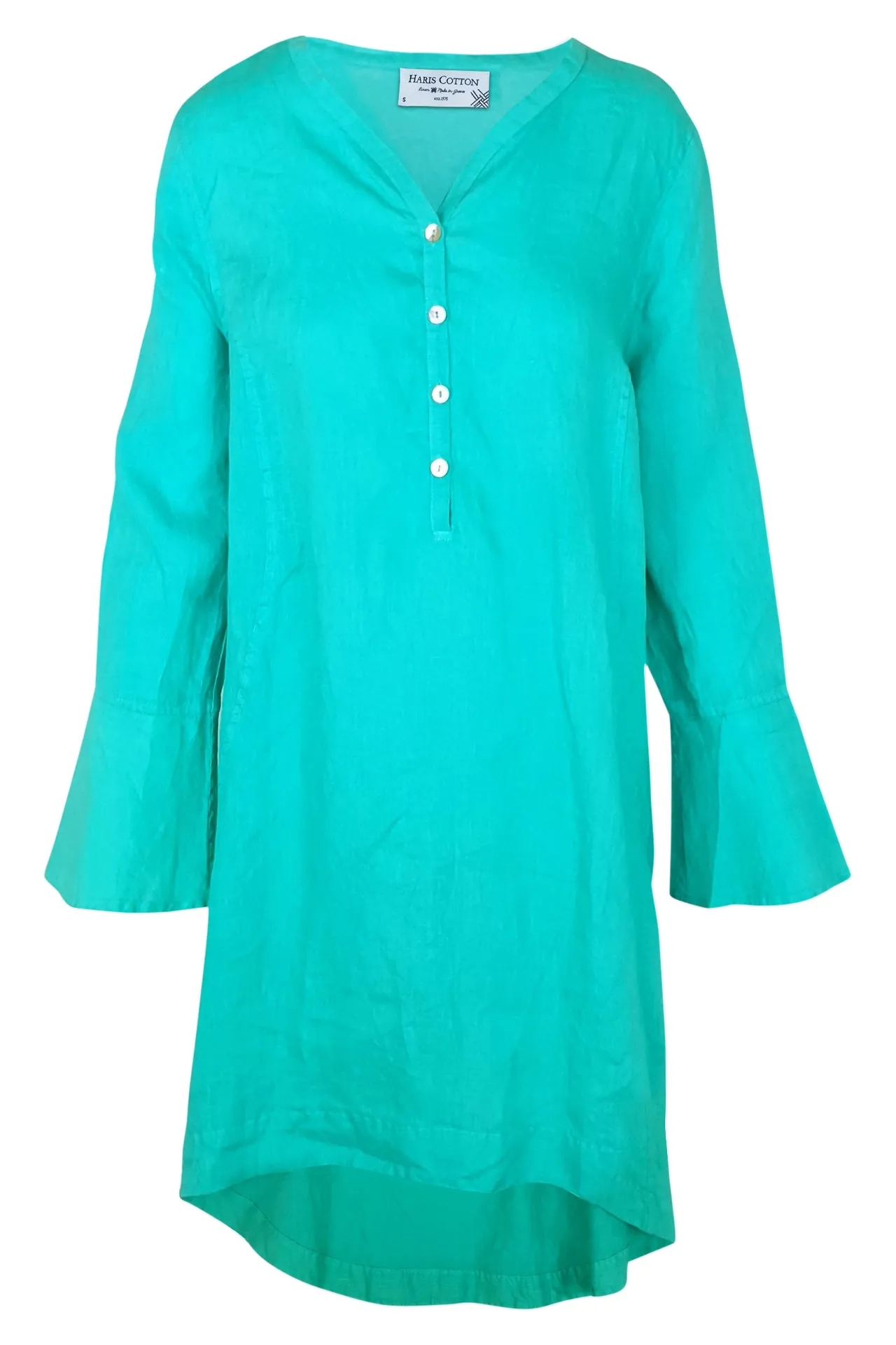 High-Low V-Neck Linen Gauze Tunic