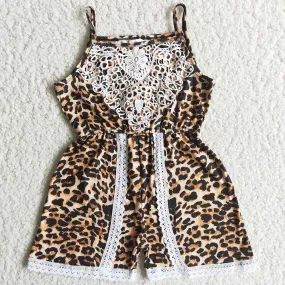 Hot Sale Baby Girls Clothes Jumpsuit Summer Leopard Girls Jumpsuit Rompers Suspender Fashion Girls Jumpsuit A15-12