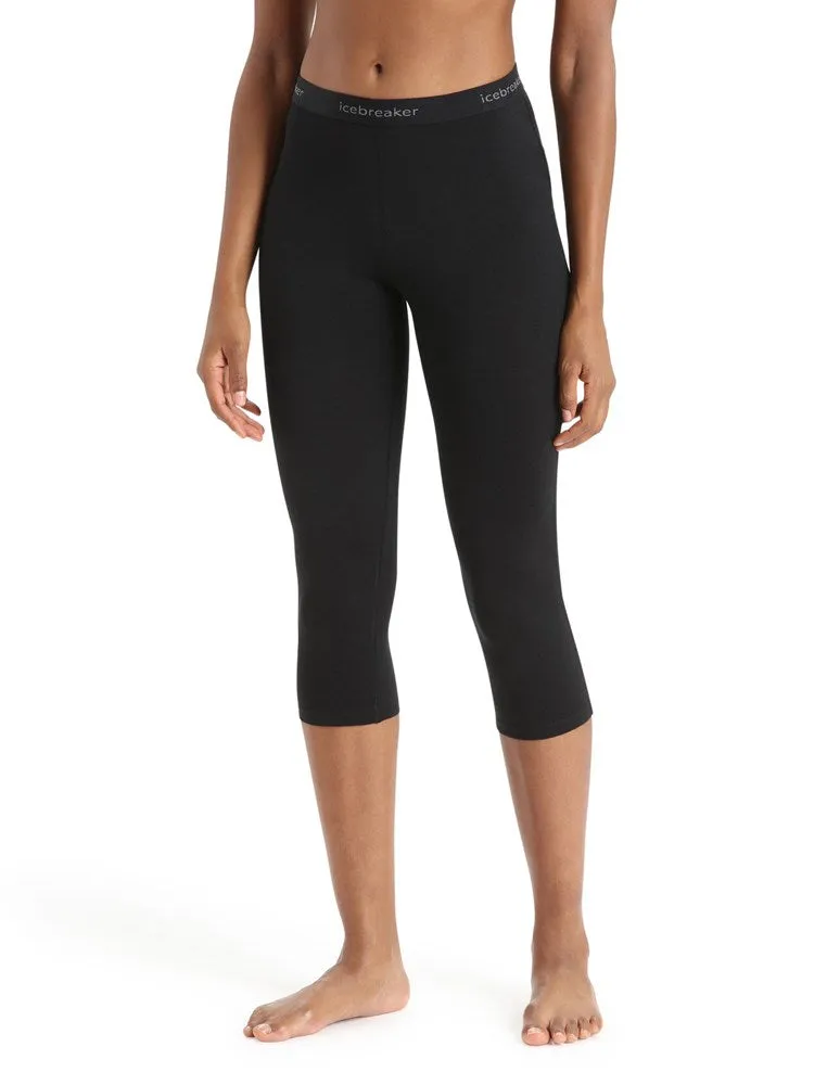 Icebreaker 200 Oasis Legless Women's 3/4 Thermals - Black