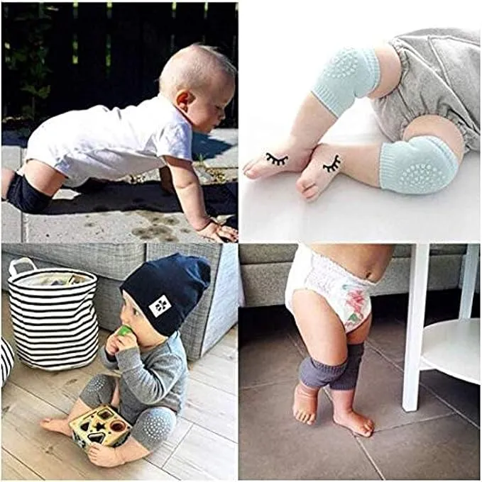 Importikaah Baby Knee Pads for Crawling - Anti-Slip Elastic Cotton (3 Pairs)