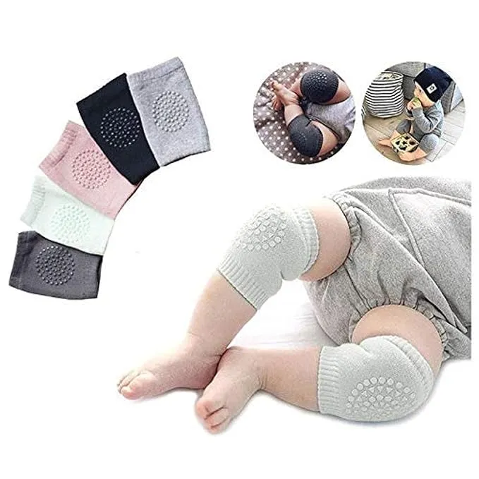 Importikaah Baby Knee Pads for Crawling, Anti-Slip Padded Stretchable Elastic Cotton Knee Cap Elbow Safety Protector (2 Pair)