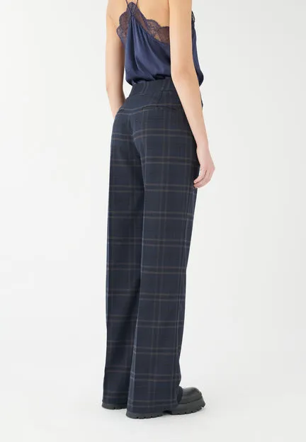 Ishina Navy Check Pants