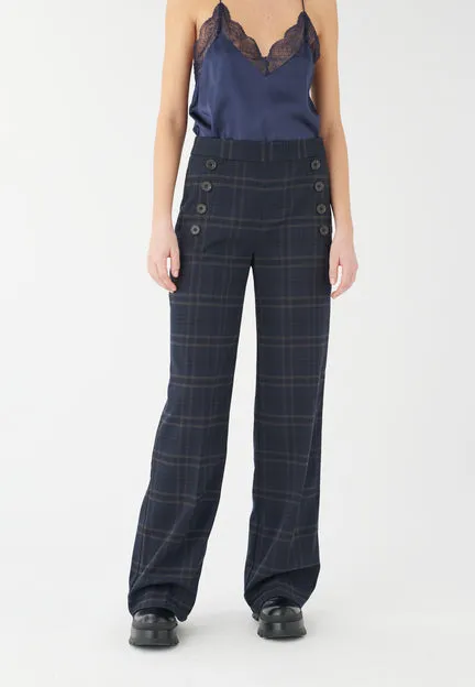 Ishina Navy Check Pants