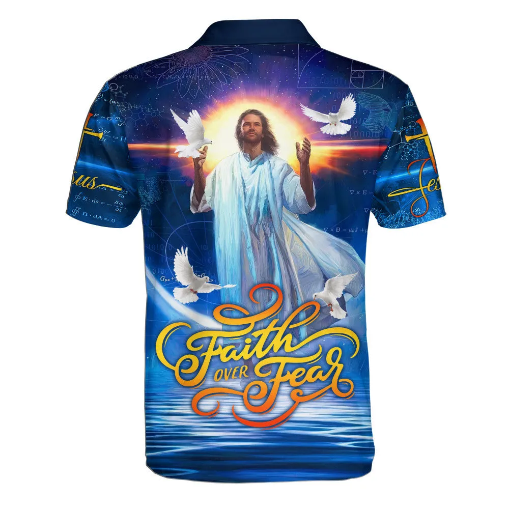 Jesus Dove Faith Over Fear Polo Shirt - Christian Shirts & Shorts