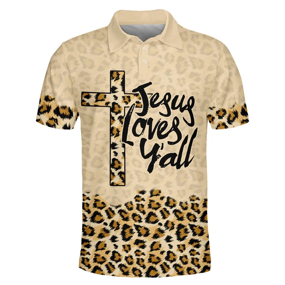 Jesus Love Y'all Cross Polo Shirt - Christian Shirts & Shorts