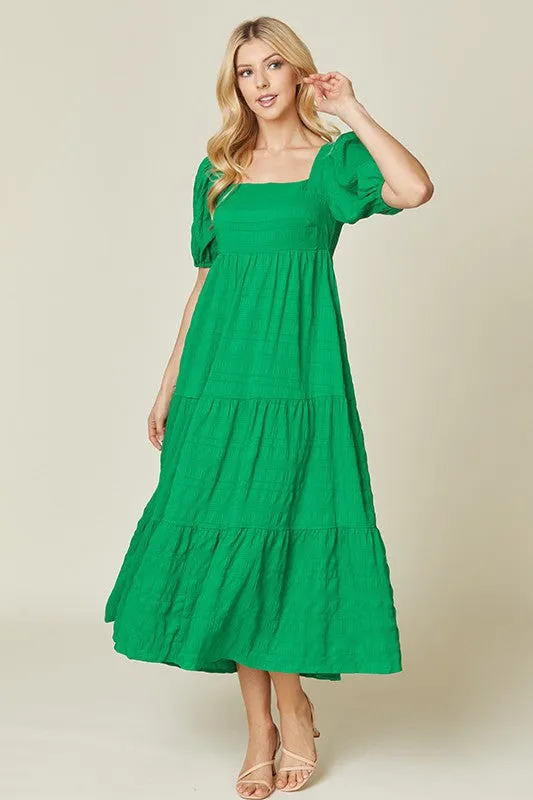 Kelly Green Tiered Maxi Dress