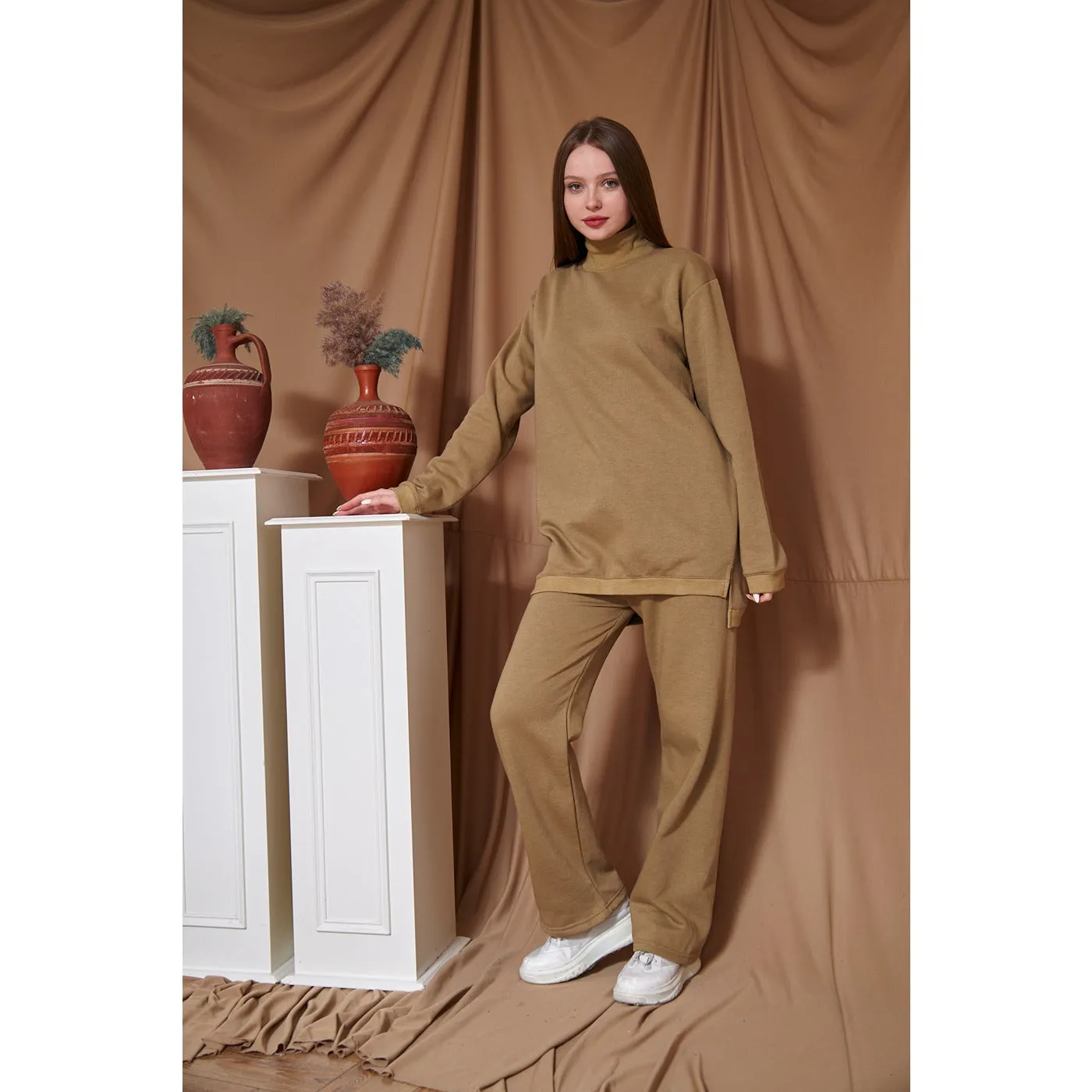 Khaki Oversized Co-Ord Set