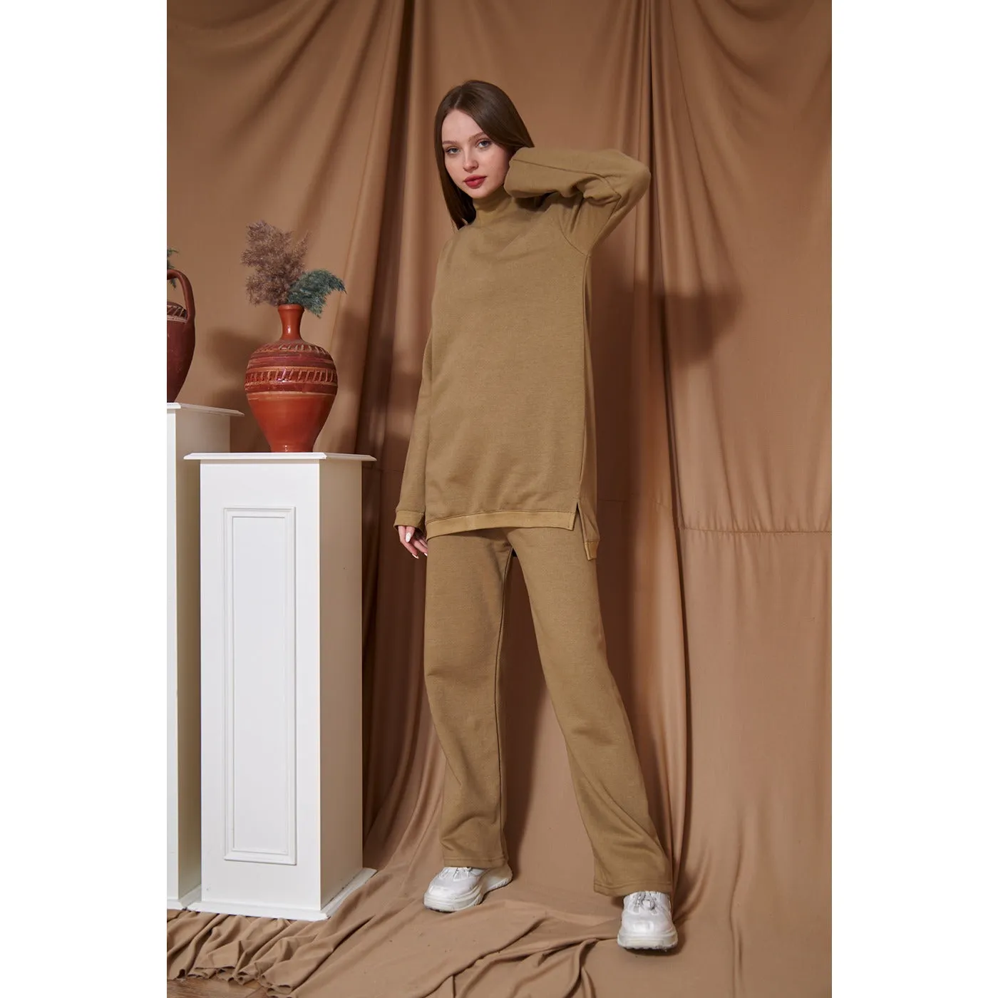 Khaki Oversized Co-Ord Set