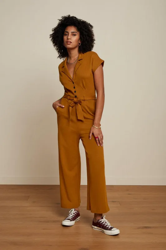 King Louie Darcy jumpsuit milano crepe golden brown