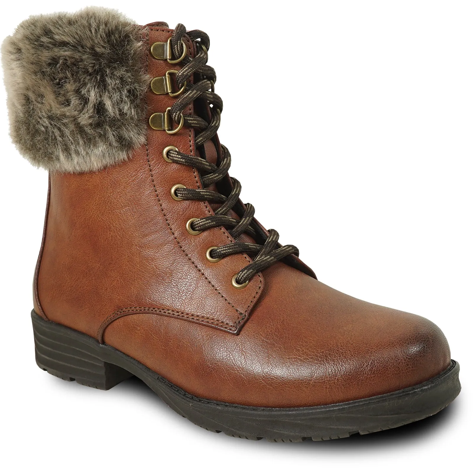 KOZI Canada Waterproof Women Boot HF2604 Ankle Winter Fur Casual Boot Brown