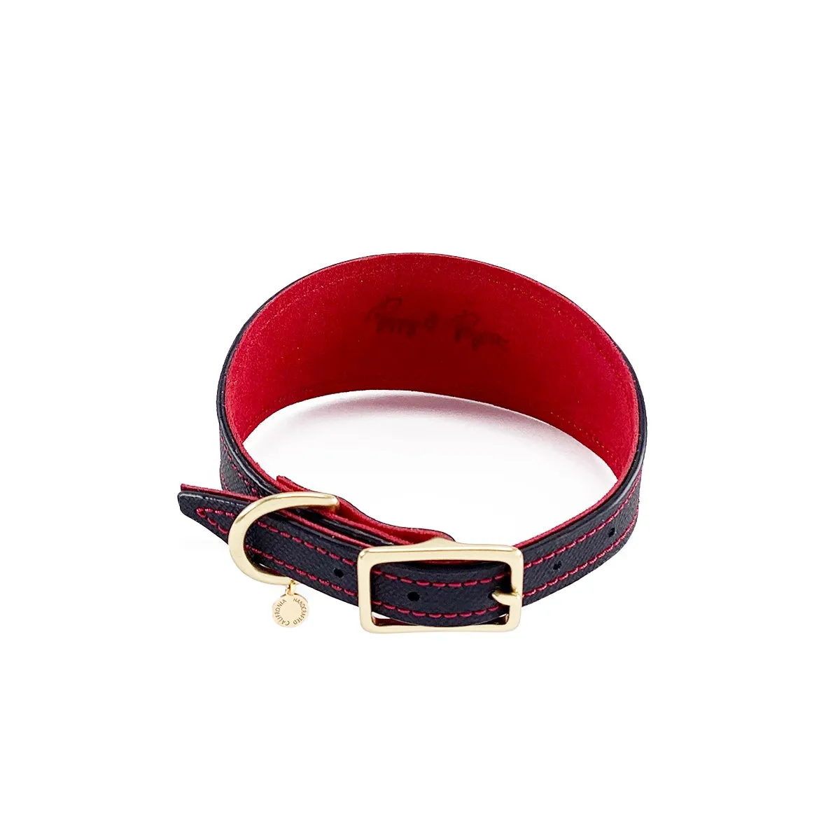 Lambert Fish Tail Combo Leather Dog Collar