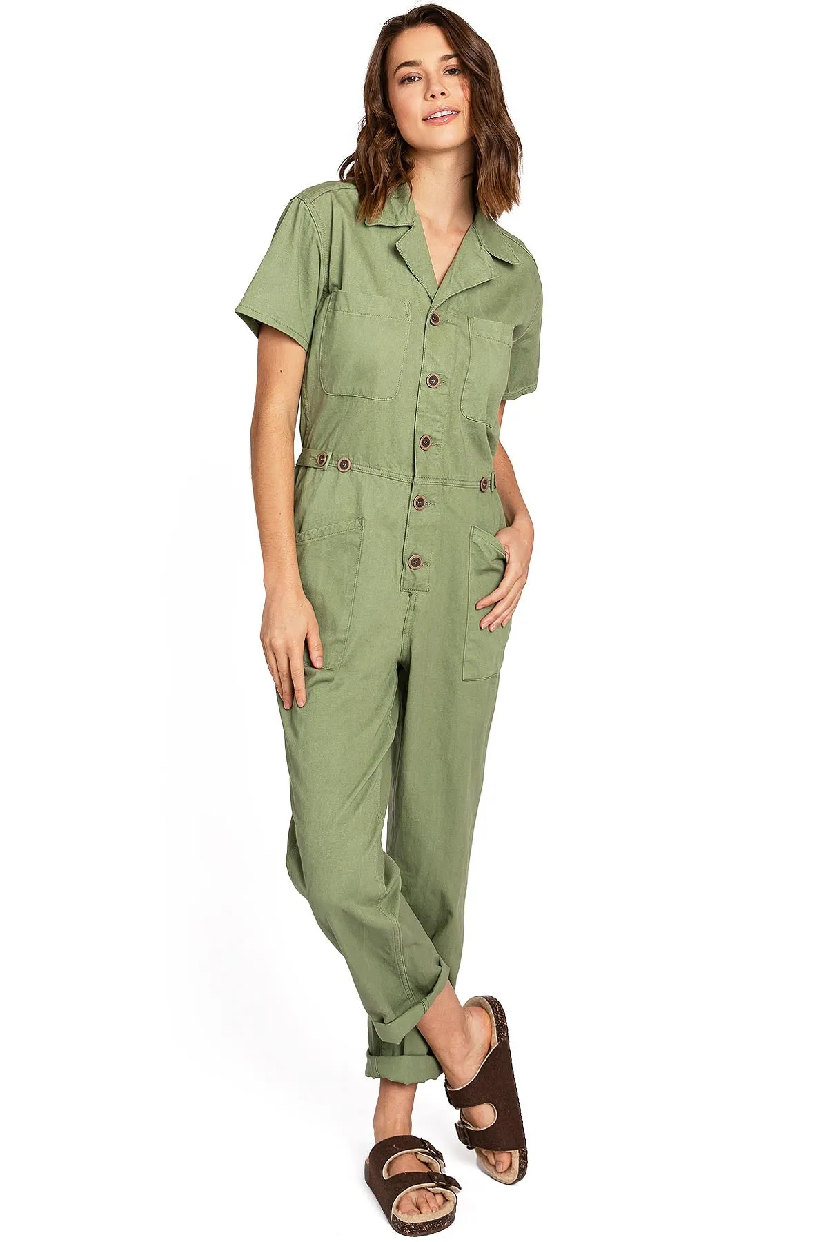 Lana Roux PETITE Refined Aviator Jumpsuit