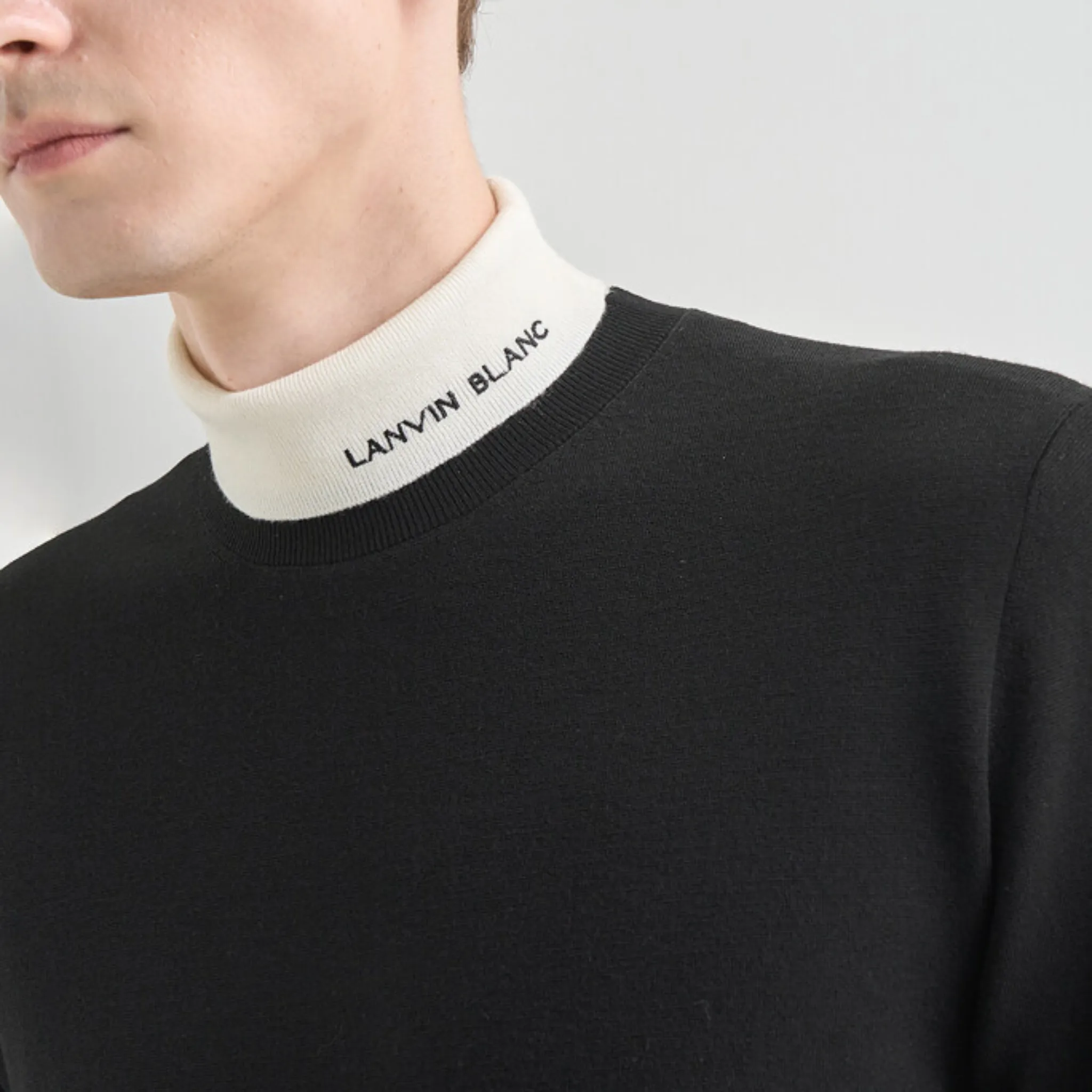 Lanvin Blanc Wool Blend Knit Top - Black