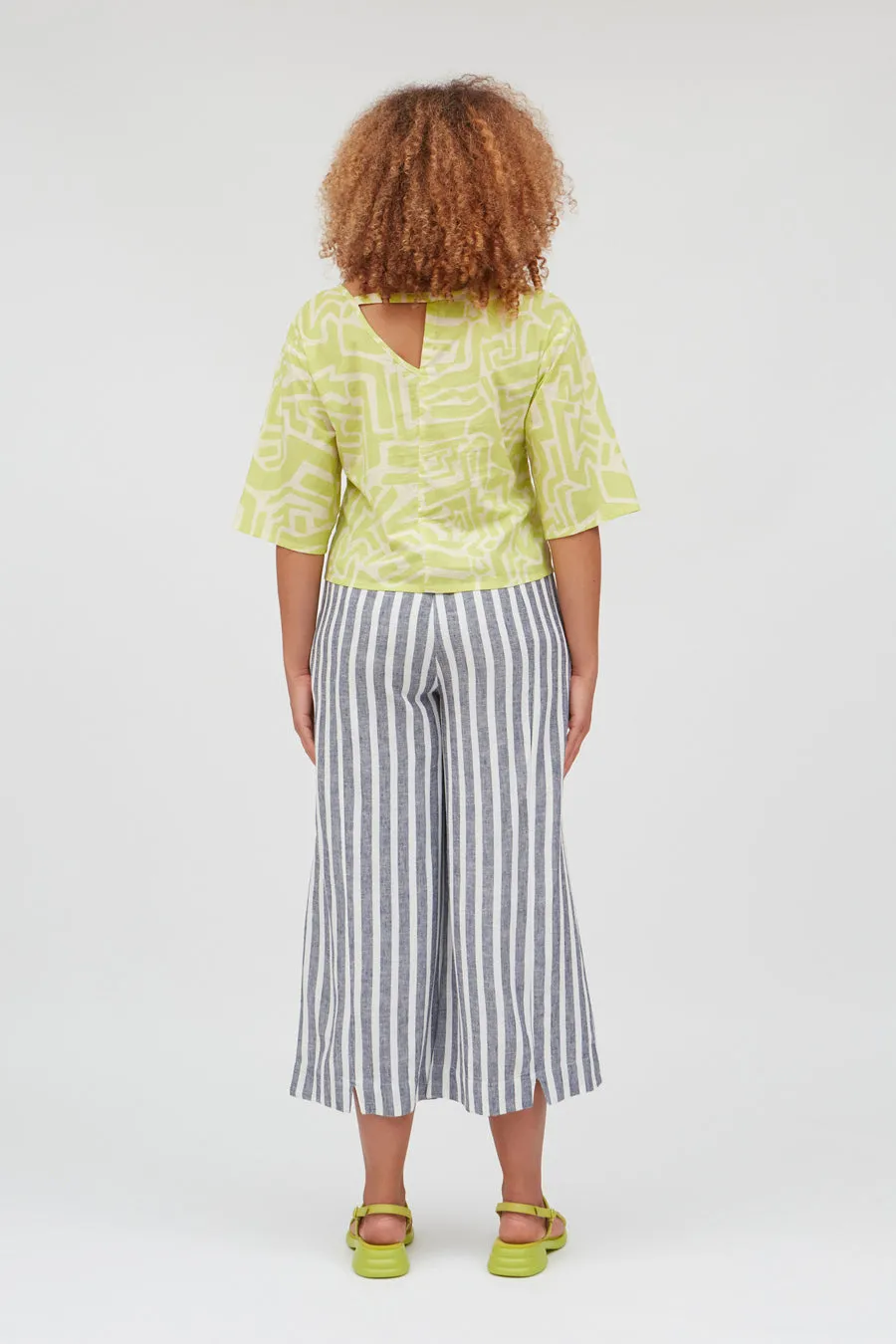 LAST ONE in M - Inca Stripe Pants - Blue Stripes