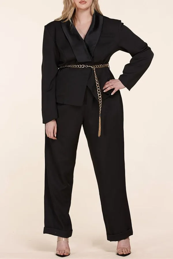 L'atiste by Amy PCJS5071DD Open Back Belted Jumpsuit