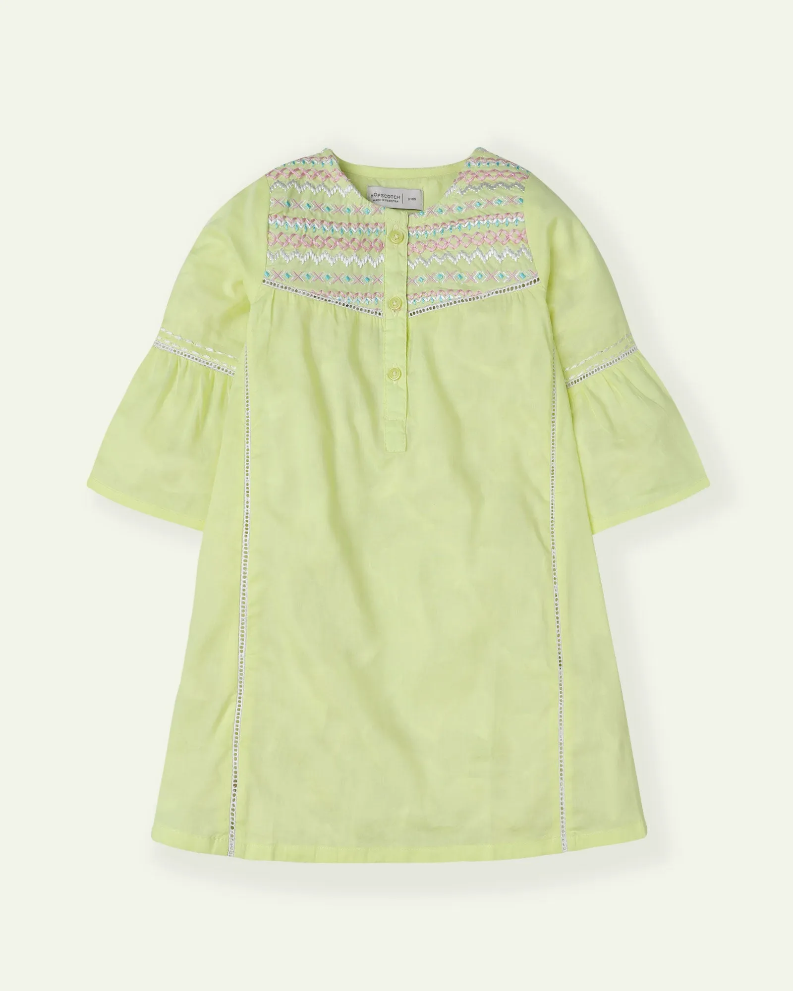 Lime Green Embroidered Tunic