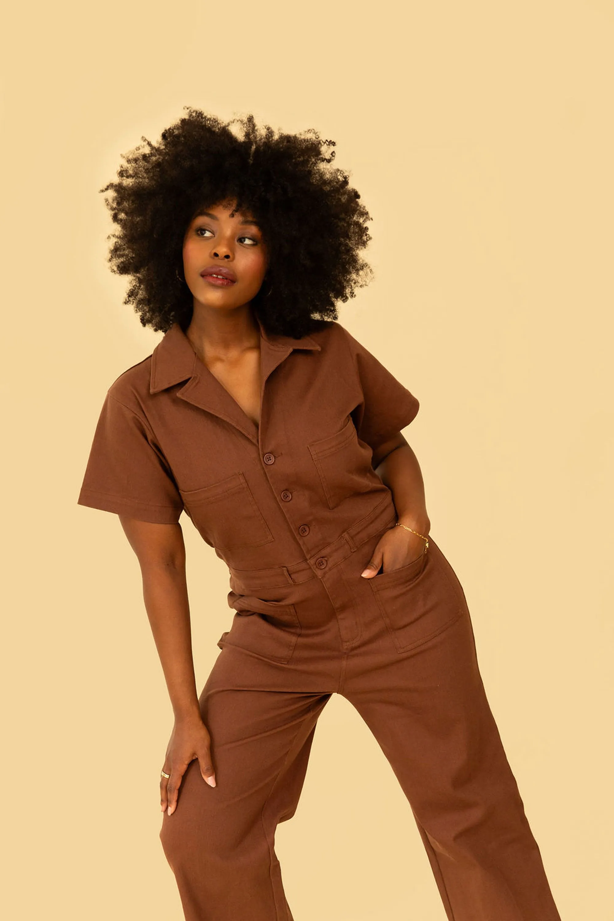 Logan Jumpsuit in Chocolate