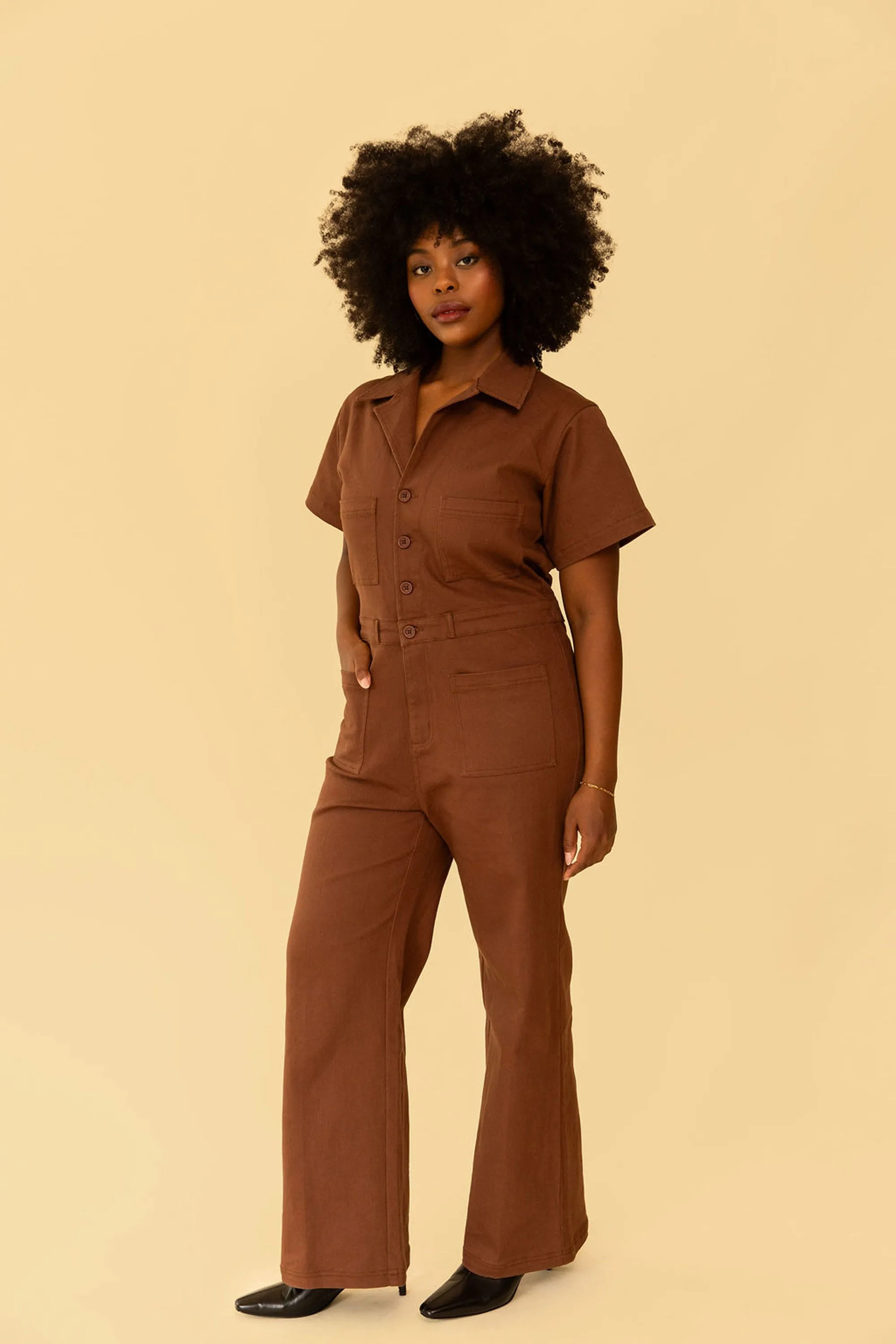 Logan Jumpsuit in Chocolate