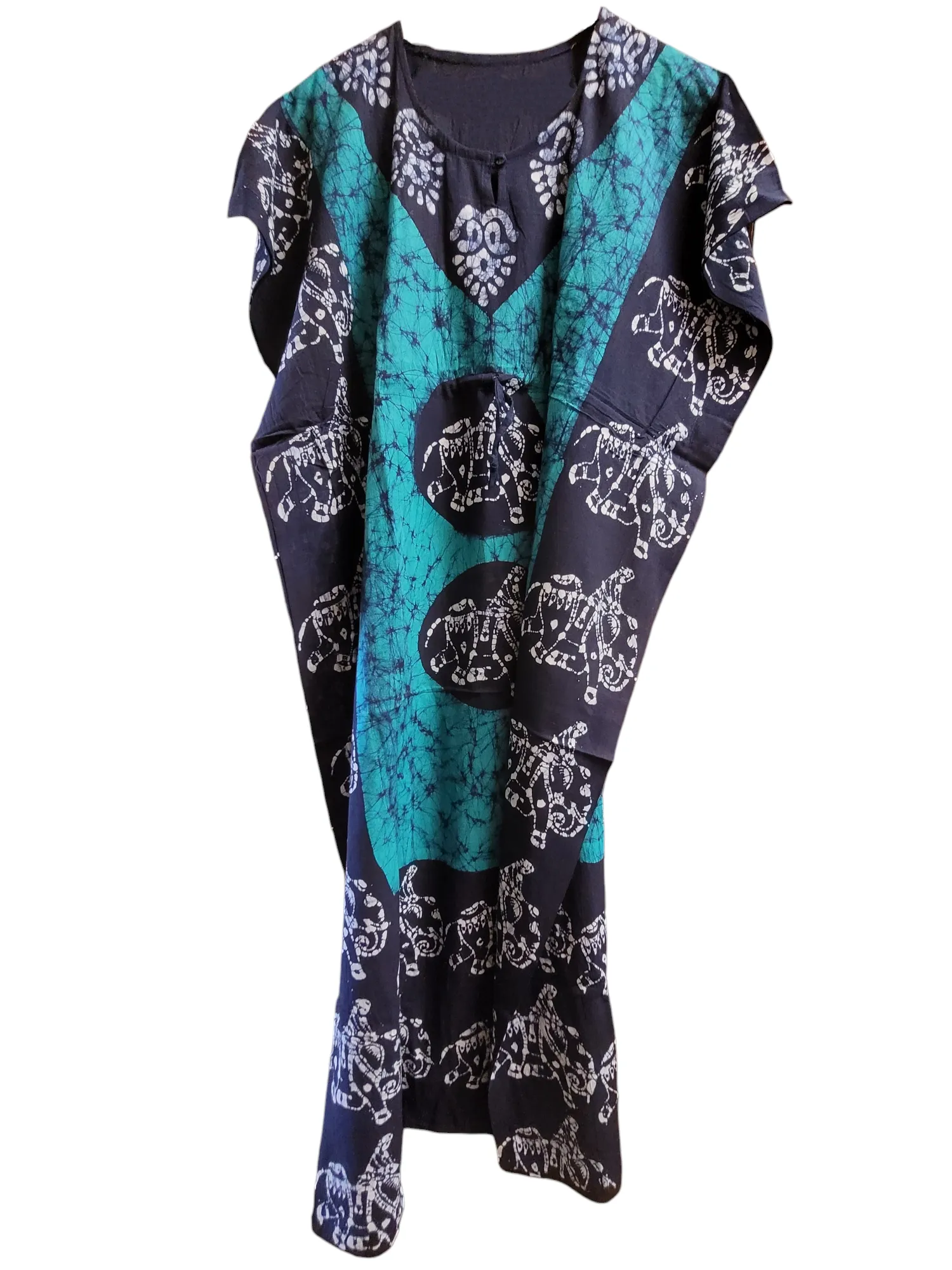 Long Kaftan Style Batik Print Dress - Choice of Colours