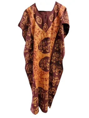 Long Kaftan Style Batik Print Dress - Choice of Colours