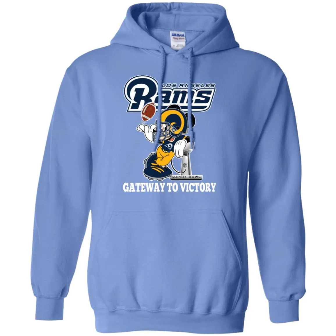 Los Angeles Rams Gateway To Victory Super Bowl 2019 Mickey Mouse Football Nfl Pullover Hoodie Sweatshirt